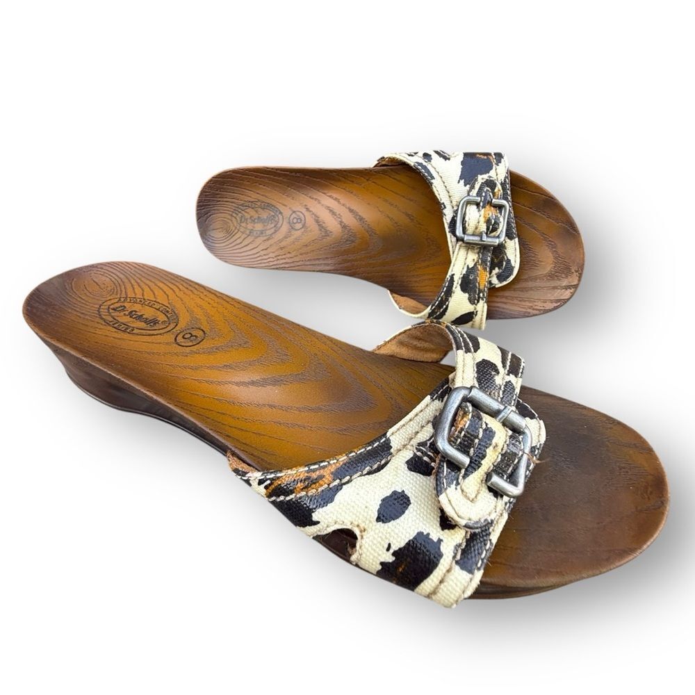 Dr. Scholl's Advanced Comfort Leopart Print Animal Faux Wood Sandals size 8 - Picture 12 of 12